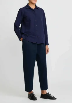 Casey Casey Paper Cotton Chloe Shirt In Navy Blue