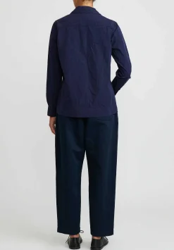 Casey Casey Paper Cotton Chloe Shirt In Navy Blue