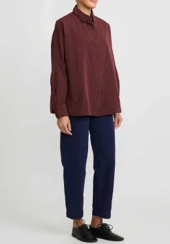 Casey Casey Paper Cotton ''Waga Soleil'' Shirt In Burgundy Red