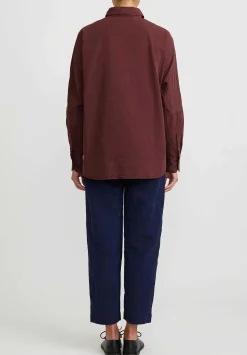 Casey Casey Paper Cotton ''Waga Soleil'' Shirt In Burgundy Red