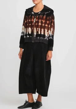 Gilda Midani Pattern Dyed Mini Midani Hoodie In Chocolate Brown Row