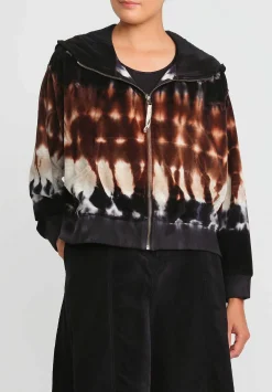 Gilda Midani Pattern Dyed Mini Midani Hoodie In Chocolate Brown Row