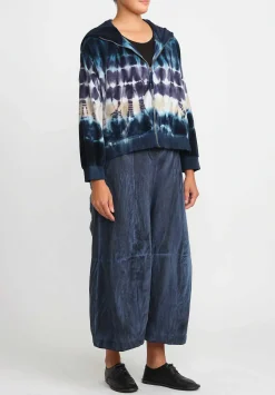Gilda Midani Pattern Dyed Mini Midani Hoodie In Blue Indigo Row