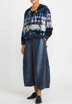 Gilda Midani Pattern Dyed Mini Midani Hoodie In Blue Indigo Row