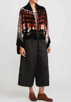 Gilda Midani Pattern Dyed Silk Velvet Croissant Overtop In Chocolate Brown Row