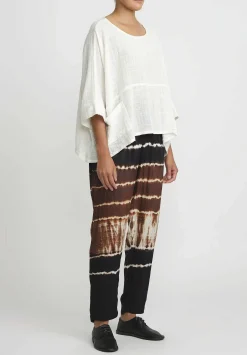 Gilda Midani Pattern Dyed Slim Pajama Pants In Chocolate Brown Row