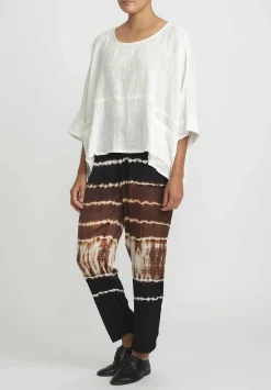 Gilda Midani Pattern Dyed Slim Pajama Pants In Chocolate Brown Row
