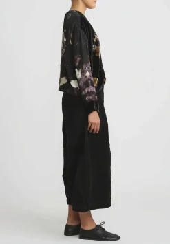 Gilda Midani Pattern Dyed Velvet Gilet Jacket In Canyon Brown