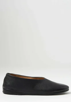 Marsèll Pebbled'' Leather Coltellaccio Ballerina Flat In Nero Black