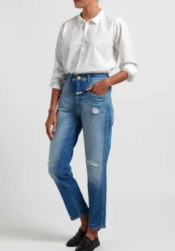 Closed Pedal Pusher'' Jeans In Mid Blue