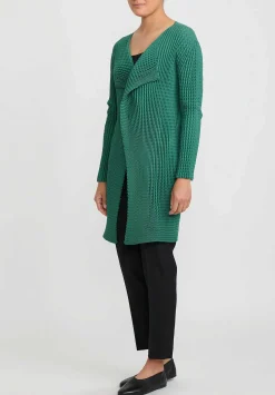 Issey Miyake Plaster Pleats V-Neck Cardigan In Black
