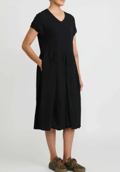 Rundholz Pleated T-Shirt Dress In Black