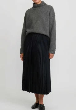 Jil Sander Pleated W Skirt In Black