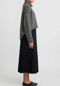 Jil Sander Pleated W Skirt In Black