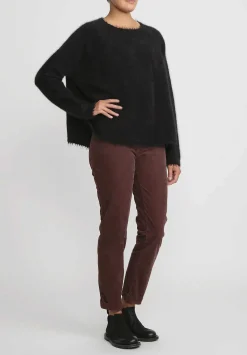 Rundholz Racoon Hair Long Sleeve Sweater In Black