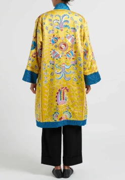 Rianna + Nina Rianna & Nina One-Of-A-Kind Reversible Kimono Coat In Yellow