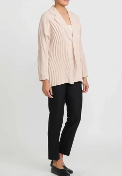 Issey Miyake Ripples Jacket In Dark Ivory