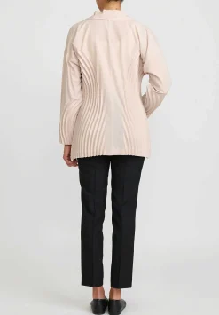 Issey Miyake Ripples Jacket In Dark Ivory