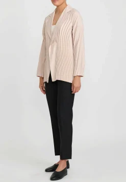Issey Miyake Ripples Jacket In Dark Ivory