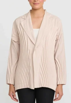 Issey Miyake Ripples Jacket In Dark Ivory