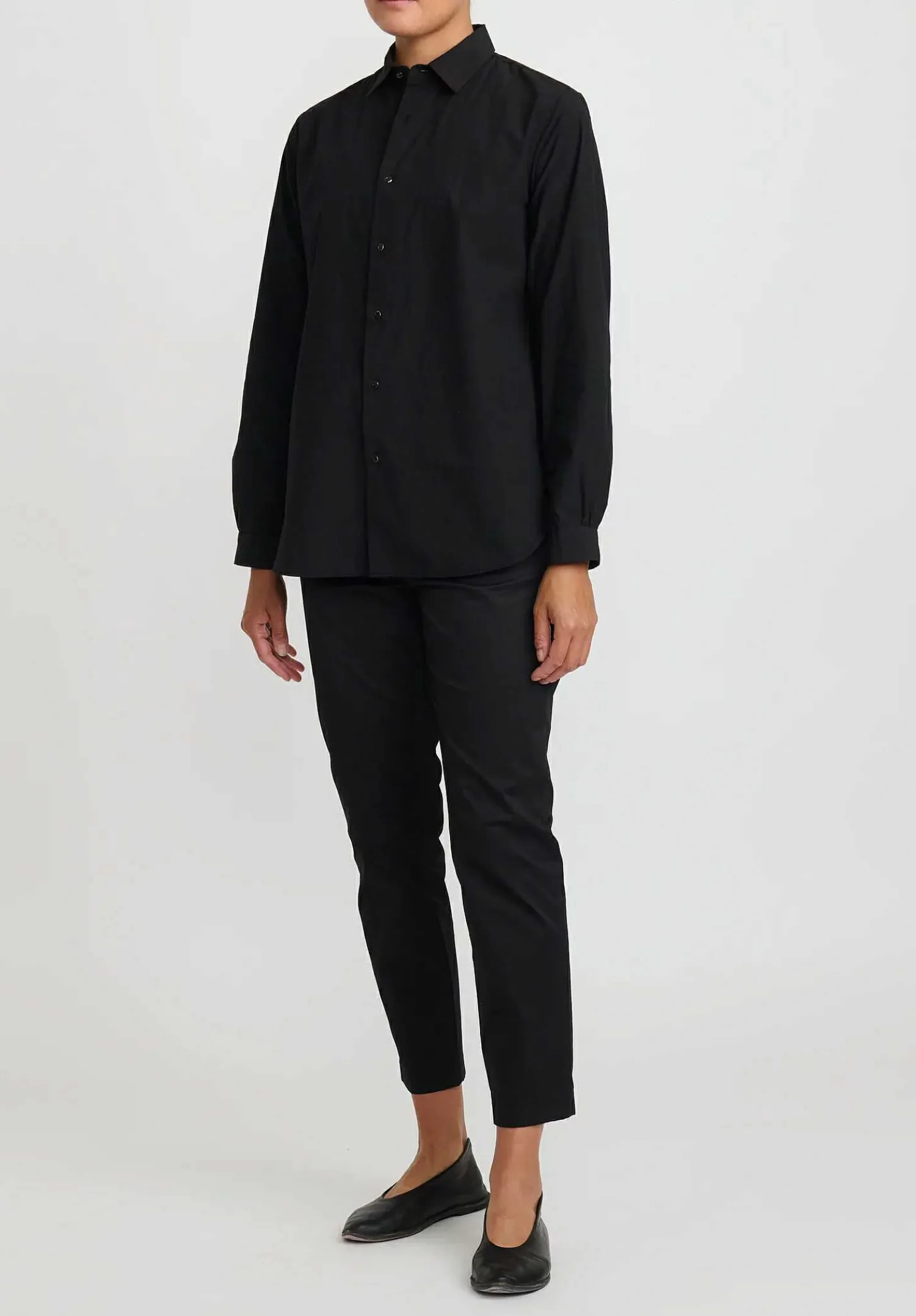 Kaval Sea Island Typewriter Cotton Basic Plain Shirt In Black