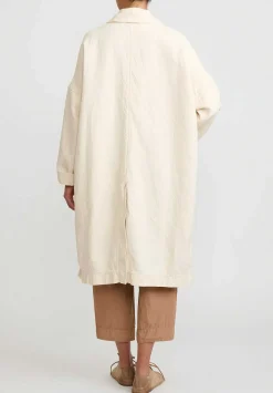 Album di Famiglia Serie Numerata Cotton & Linen Loose Coat In Natural White