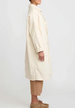 Album di Famiglia Serie Numerata Cotton & Linen Loose Coat In Natural White