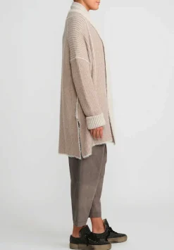 Uma Wang Shawl Collar Over Cardigan In Natural/White