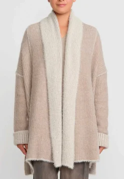 Uma Wang Shawl Collar Over Cardigan In Natural/White