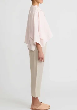 Shi Cashmere Shi Linen Cropped Pants In Natural