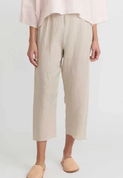 Shi Cashmere Shi Linen Cropped Pants In Natural