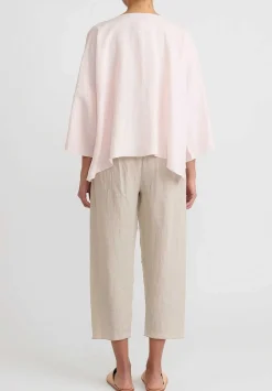 Shi Cashmere Shi Linen Cropped Pants In Natural
