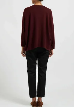 Hania New York Short Sasha Sweater In Port Maroon
