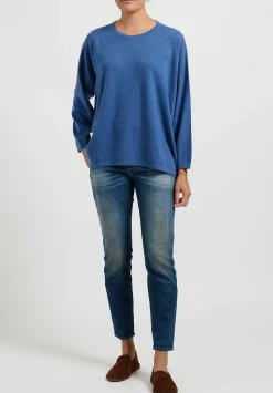 Hania New York Short Sasha Sweater In Soft Denim Blue