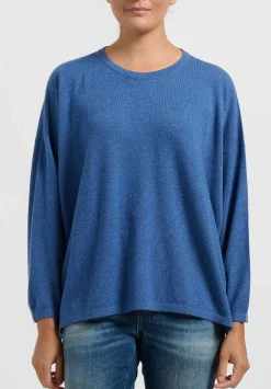 Hania New York Short Sasha Sweater In Soft Denim Blue