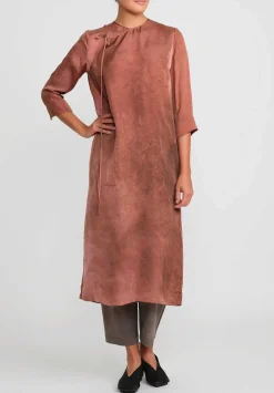 Uma Wang Side Tie ''Agina Settembre'' Dress In Dark Rose