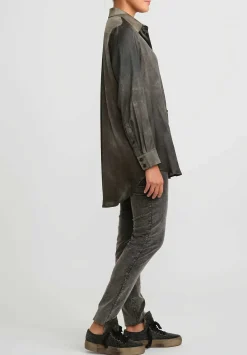 Uma Wang Silk Evaristo Tavella Shirt In Dark Grey