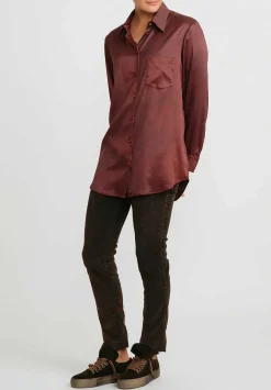 Uma Wang Silk Evaristo Tavella Shirt In Dark Red