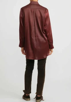 Uma Wang Silk Evaristo Tavella Shirt In Dark Red