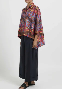 Rianna + Nina Silk ''Kathi'' Shirt In Horos Brown