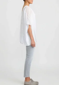 Umit Unal Silk Loose Cap Sleeve Top In Off White