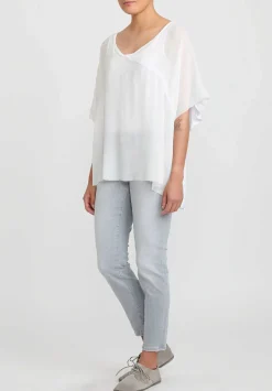 Umit Unal Silk Loose Cap Sleeve Top In Off White
