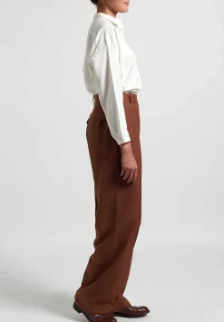The Row Silk ''Nino'' Pants In Toffee Brown