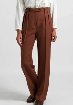 The Row Silk ''Nino'' Pants In Toffee Brown