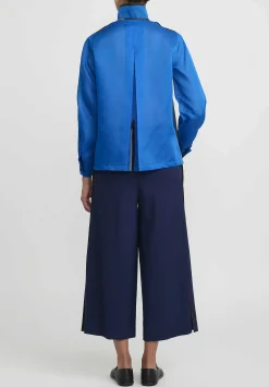 Sophie Hong Silk Organza Shirt In Blue