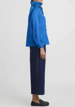 Sophie Hong Silk Organza Shirt In Blue