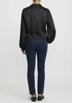 Umit Unal Silk Short Shirt In Black