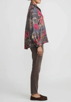 Bokja Silk Twill Infatuation Blue Z Shirt In Blue & Red