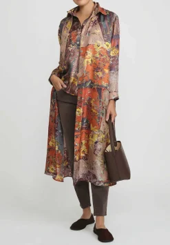 Bokja Silk Twill Petitcoat Z Dress In Orange, Blue & Yellow