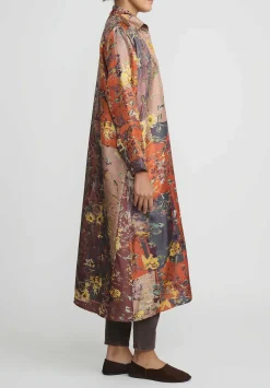 Bokja Silk Twill Petitcoat Z Dress In Orange, Blue & Yellow